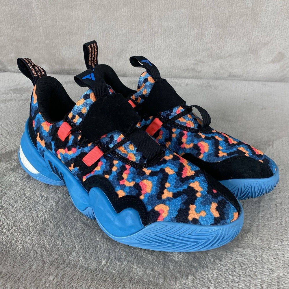 adidas Trae Young 1 Pixel Mens Shoes Size 8.5 Blue Basketball Sneaker GY0289 NEW
